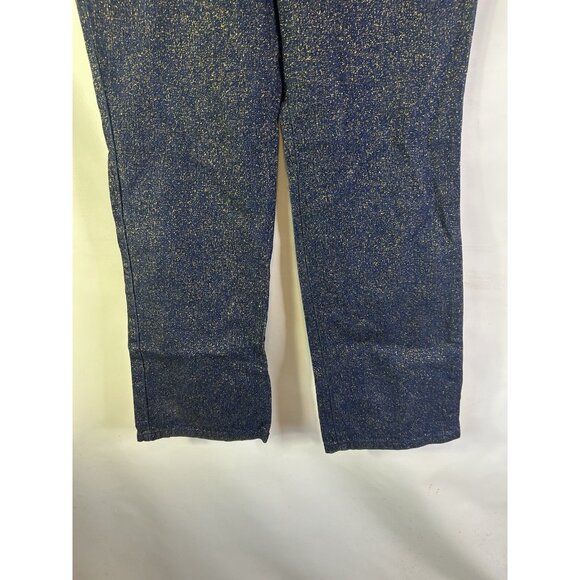Deadstock VTG 90s Glitter Denim Jean Straight Leg Pants Rave Grunge - Picture 7 of 9